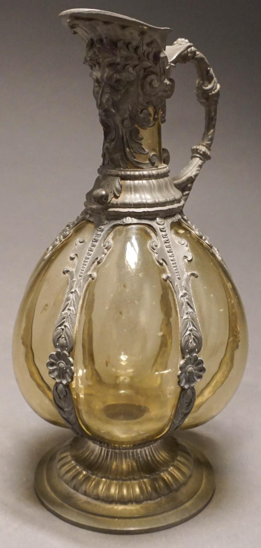 JACOBEAN STYLE PEWTER MOUNTED BLOWN 326576