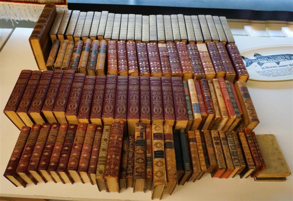 LIBRARY OF MOSTLY ANTIQUE LEATHER