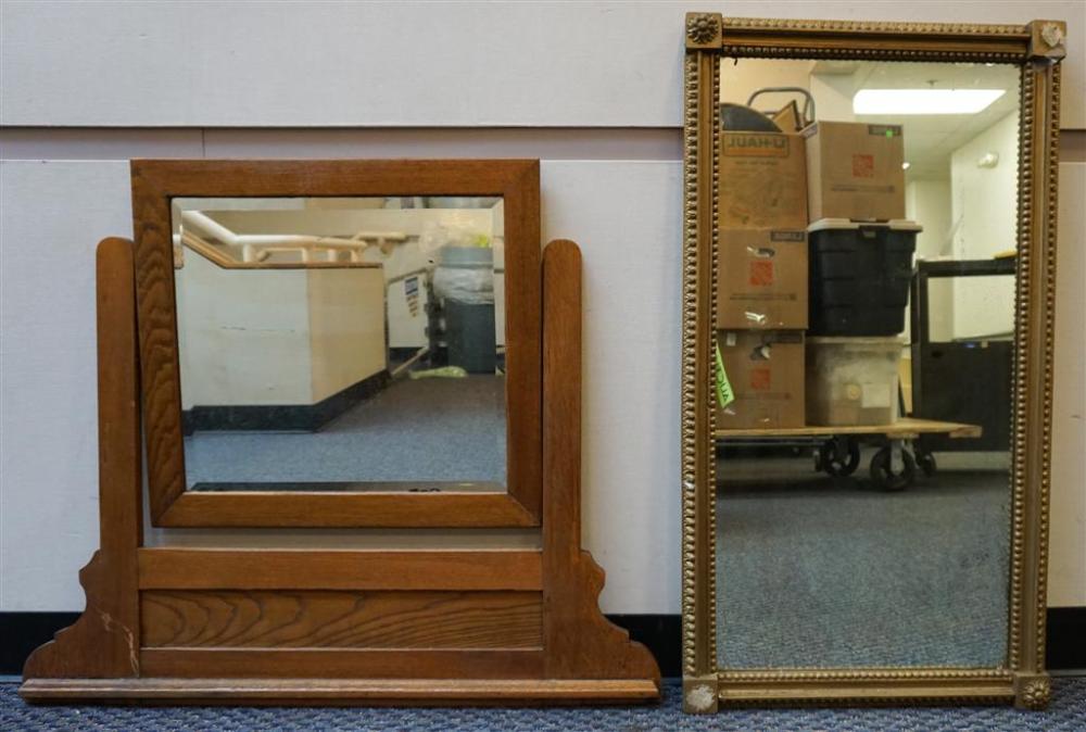 GILT DECORATED FRAME MIRROR AND