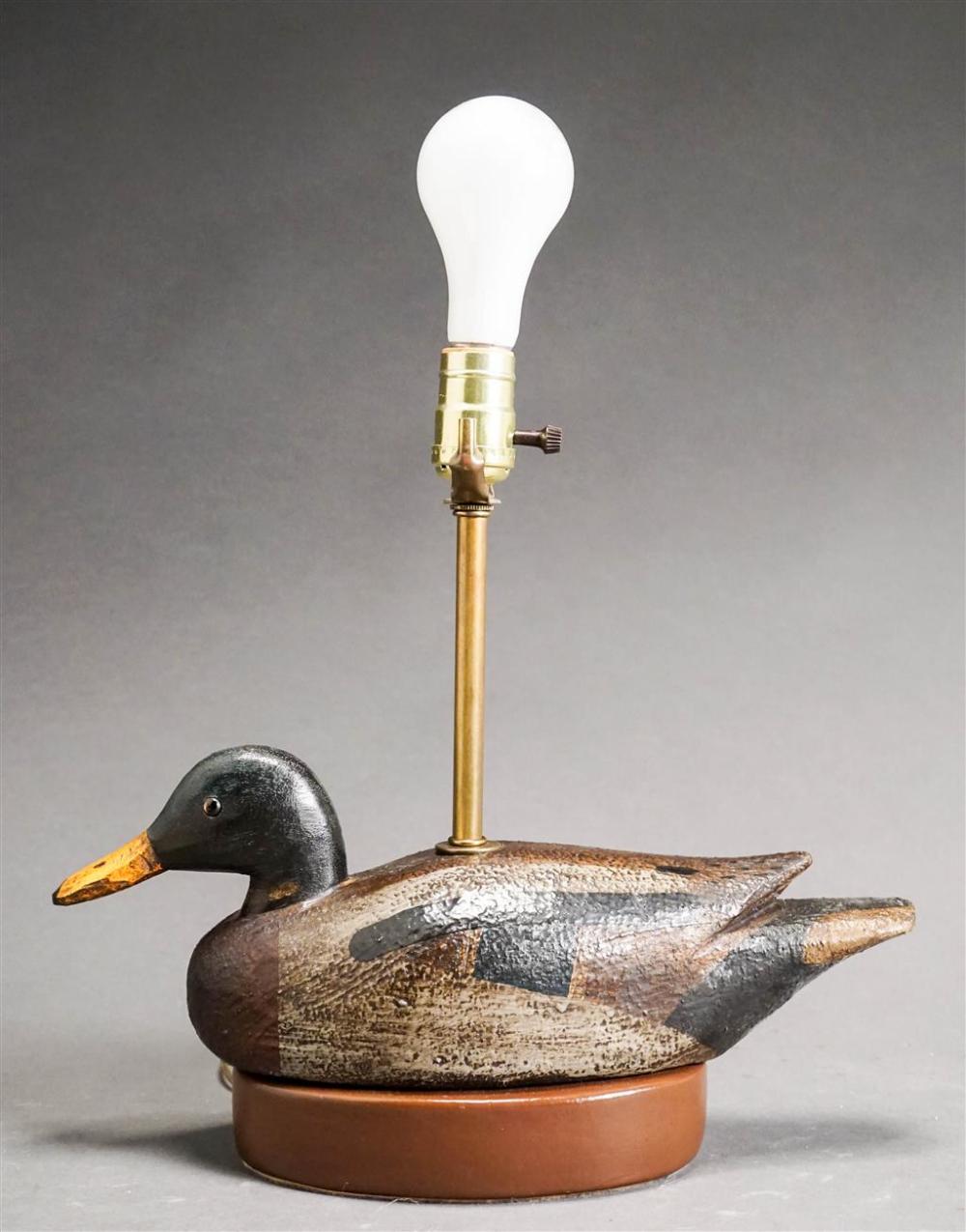 DUCK DECOY MOUNTED AS LAMP, L:
