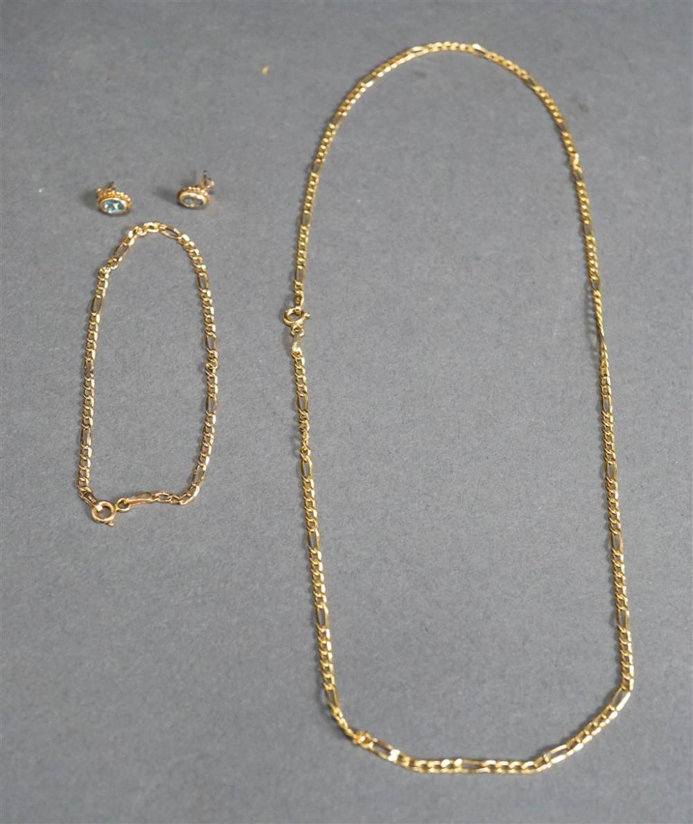 TWO 14 KARAT YELLOW GOLD NECKLACES 32672c