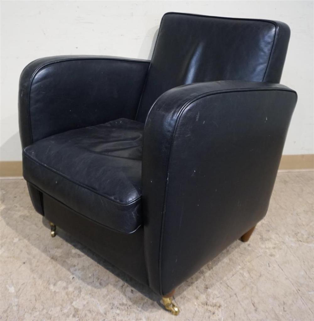 CONTEMPORARY BLACK LEATHER UPHOLSTERED 3267c2