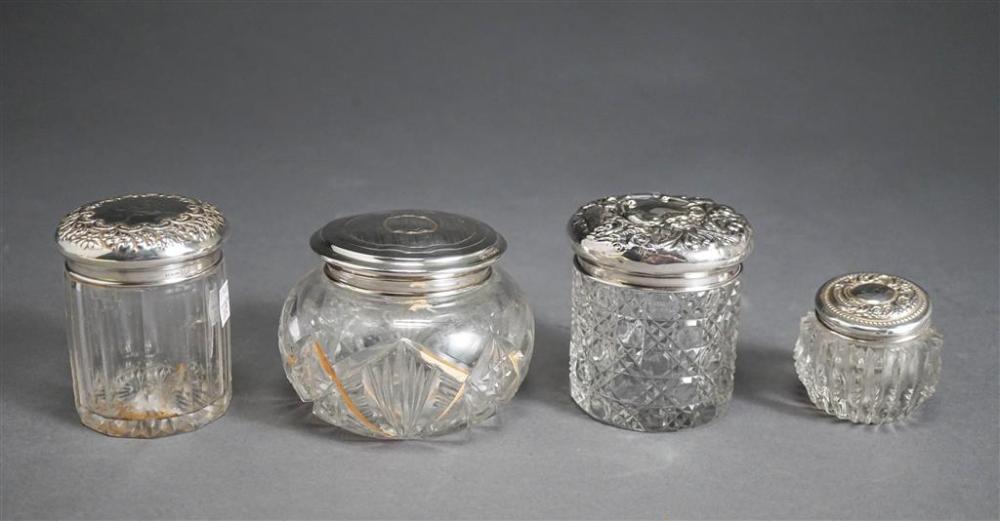 FOUR STERLING MOUNTED CUT GLASS 326835