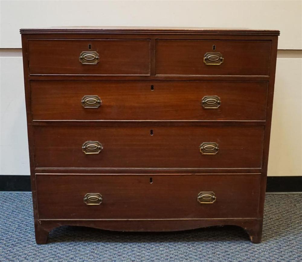 GEORGE III MAHOGANY CHEST OF DRAWERS,