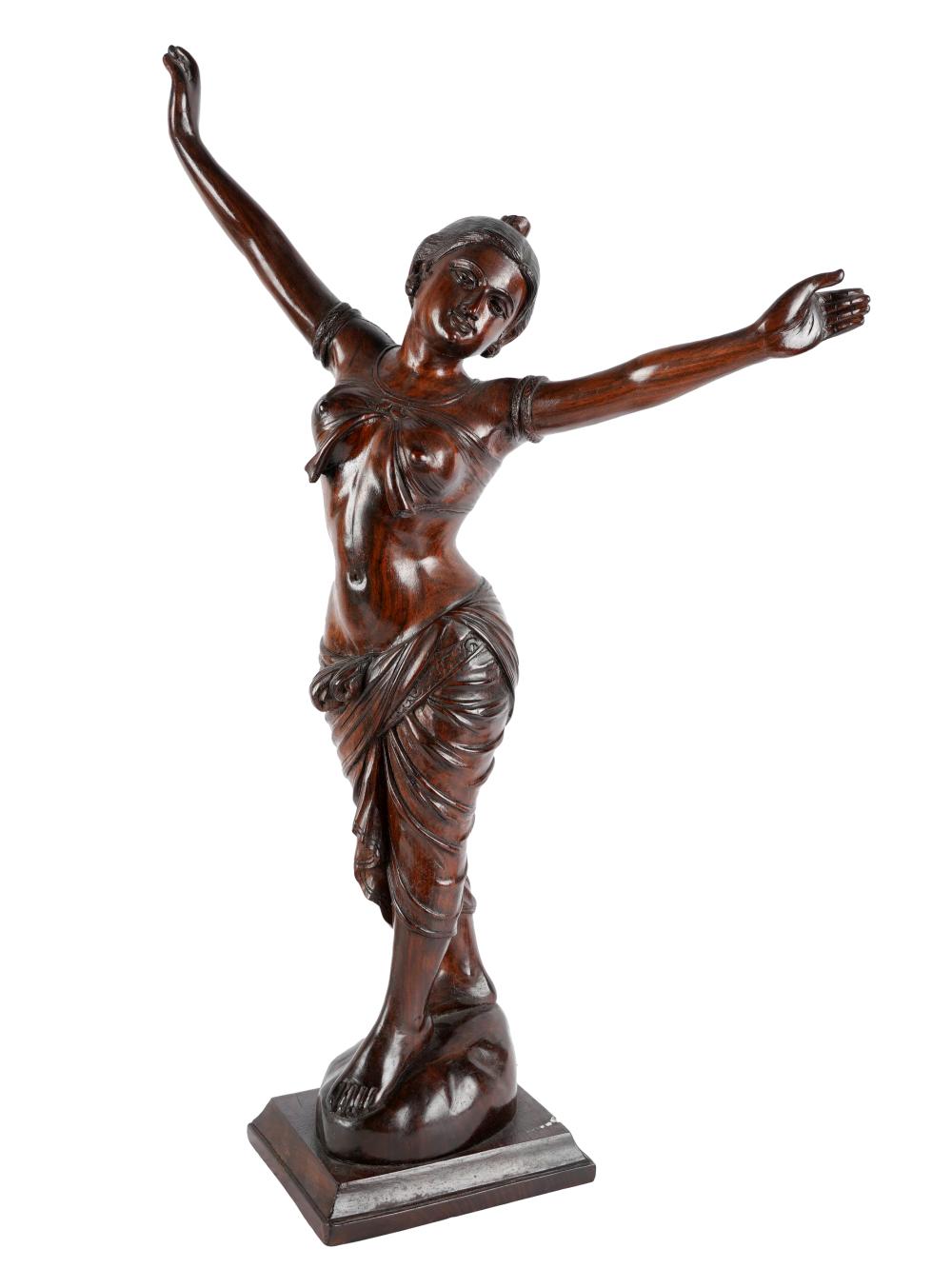 CARVED WOOD FIGURE OF A DANCERrosewood,