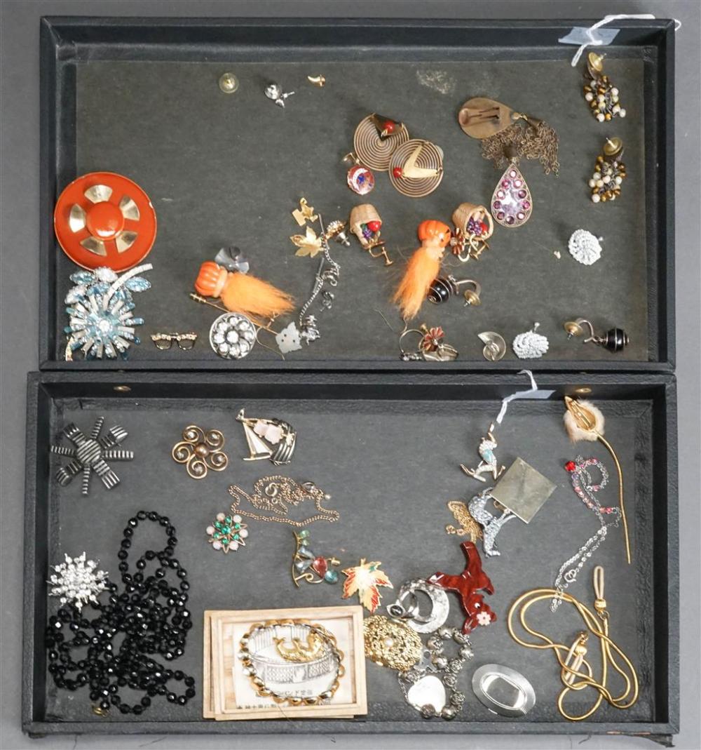 TWO FLATS OF ASSORTED COSTUME JEWELRYTwo 326987