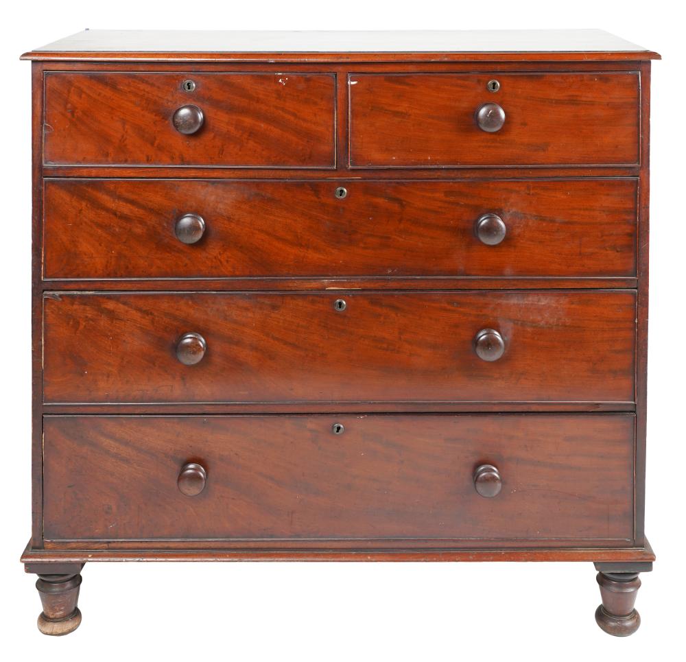 ENGLISH MAHOGANY CHEST OF DRAWERS19th