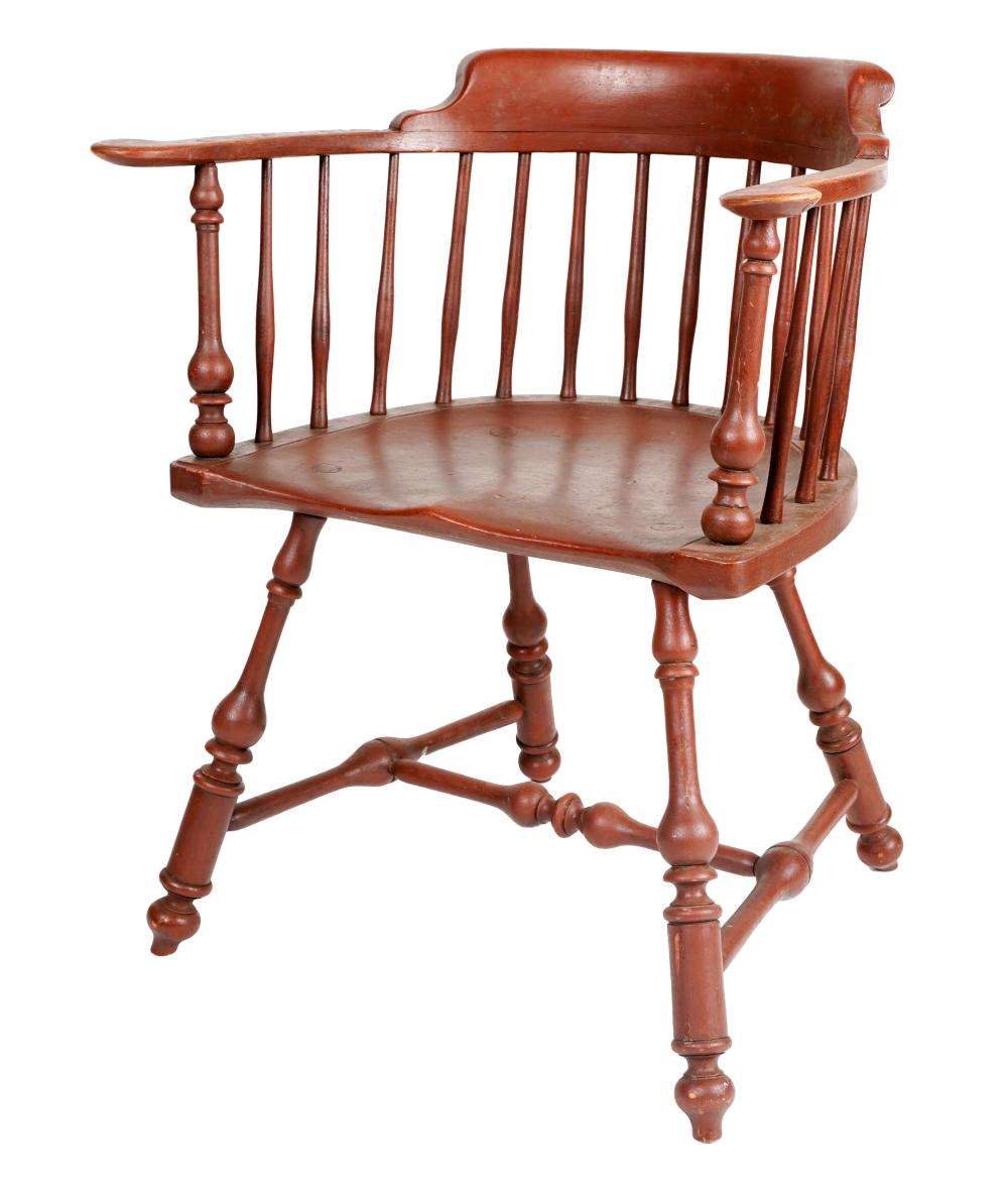 AMERICAN RED-PAINTED WINDSOR ARMCHAIR20th