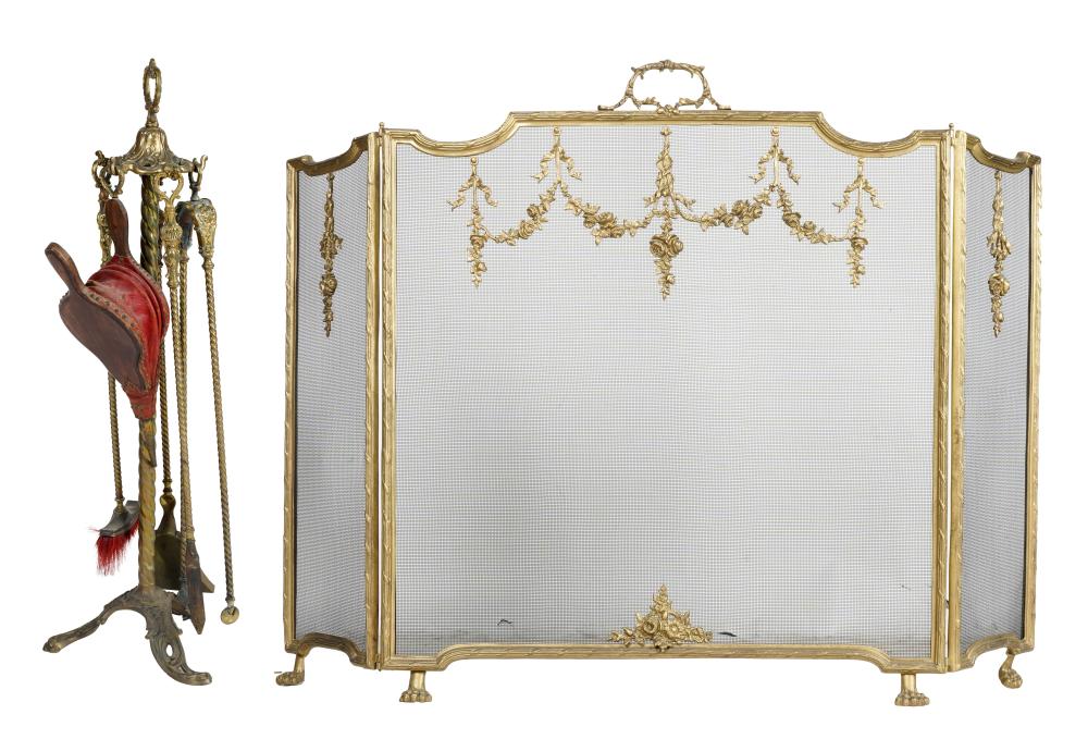 NEOCLASSICAL STYLE GILT METAL FIRE 3269cf