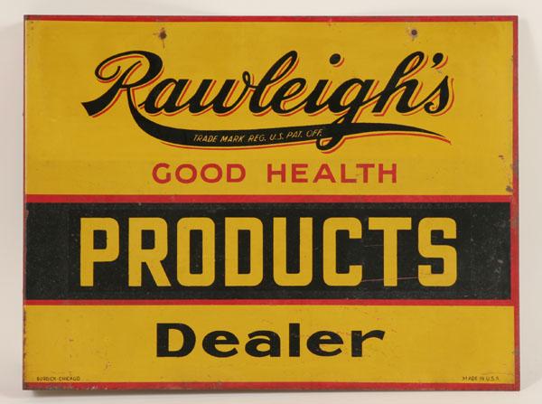 Stenciled sign; Rawleighs health products,vintage
