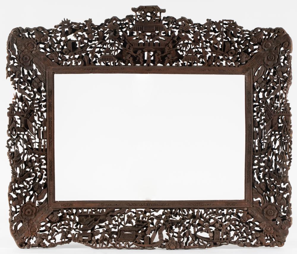 CHINESE CARVED WOOD FRAME19th century;