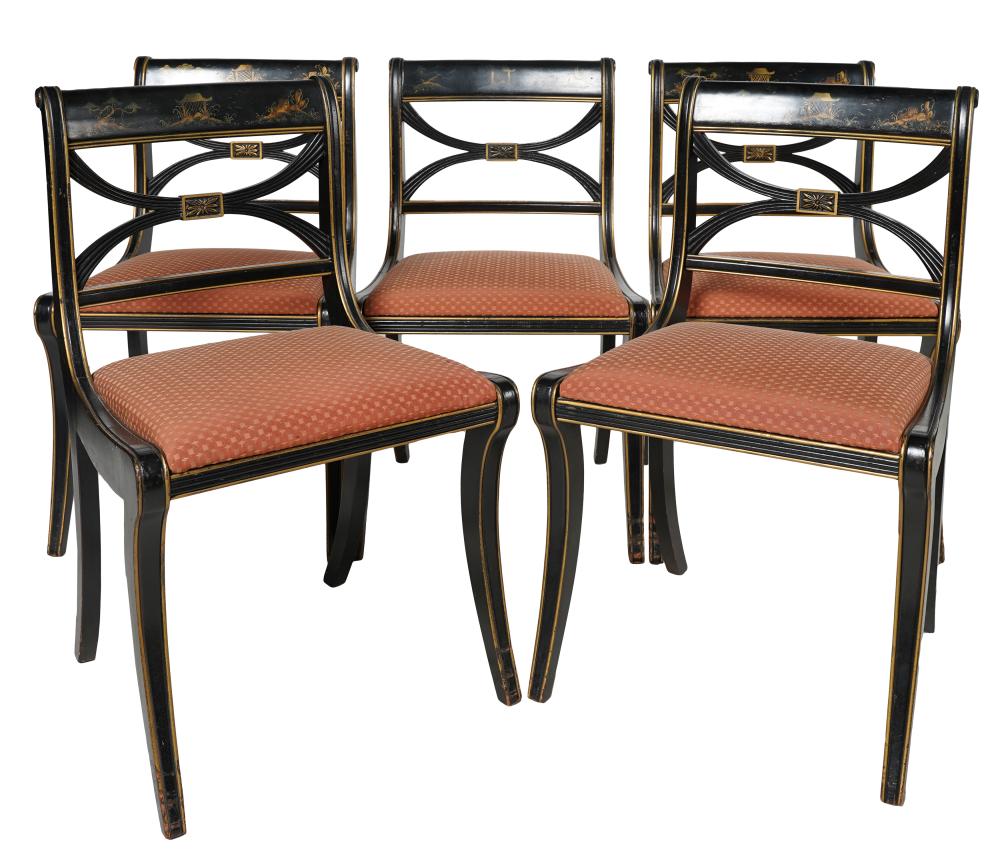 SET OF FIVE REGENCY STYLE EBONIZED 326a04