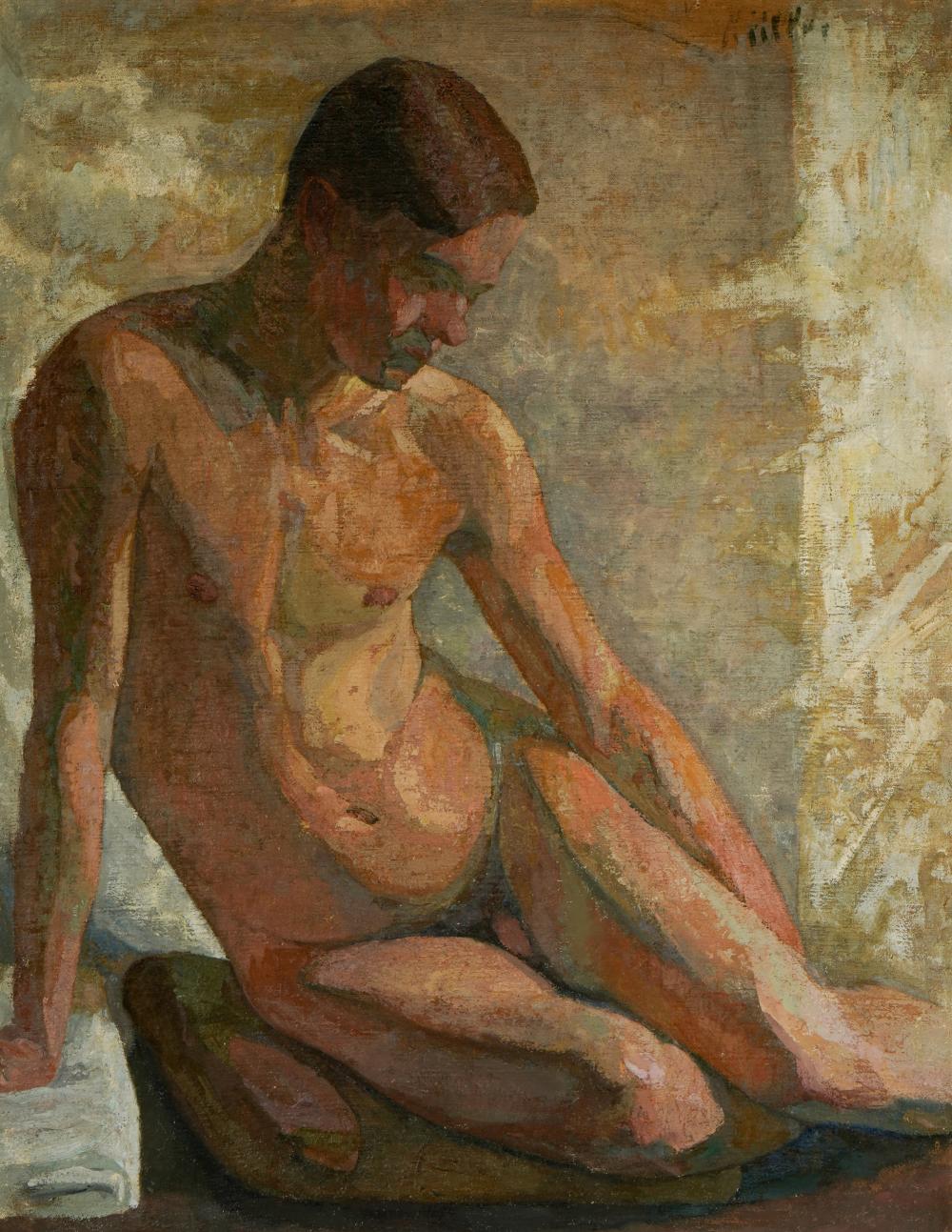 20TH CENTURY NUDE MALE FIGUREoil 326a27