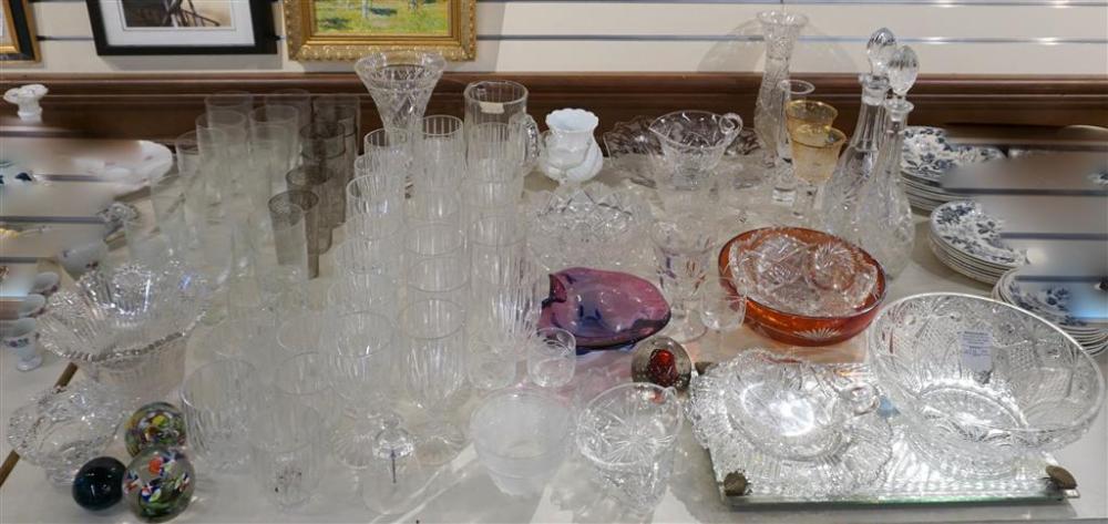 COLLECTION OF CUT AND PRESSED GLASS