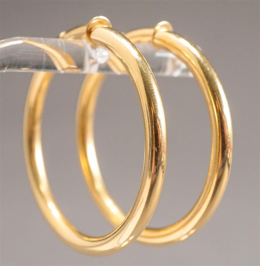 PAIR OF 18-KARAT YELLOW-GOLD HOOP