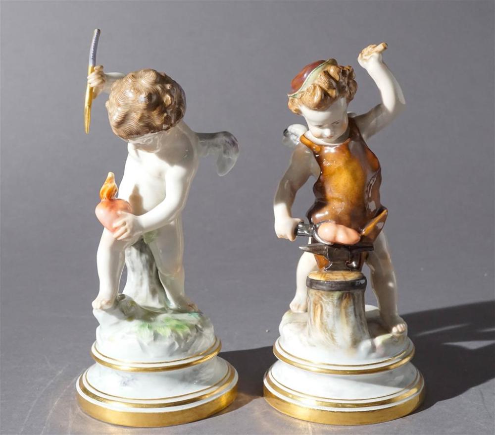 TWO MEISSEN PORCELAIN FIGURAL CUPID 3292b6