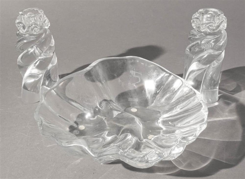 BACCARAT CRYSTAL THREE-PIECE GARNITURE,