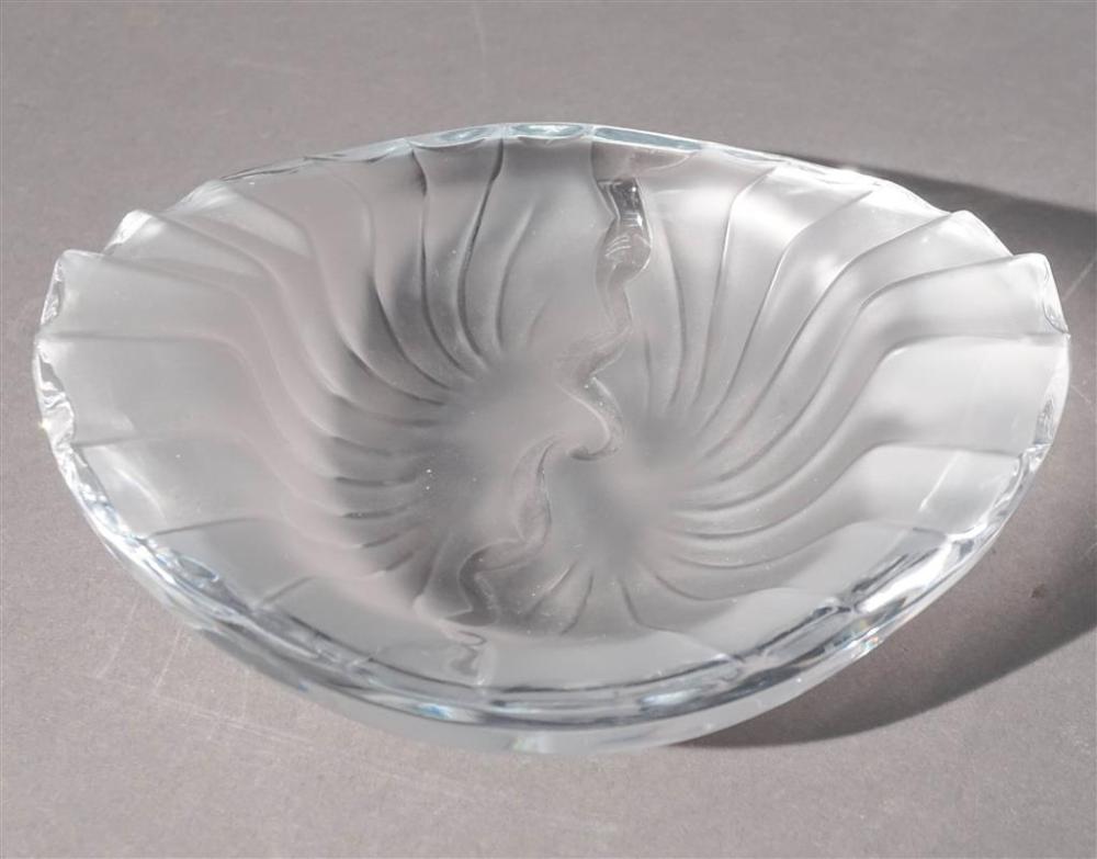 LALIQUE FROSTED GLASS BOWL, L: