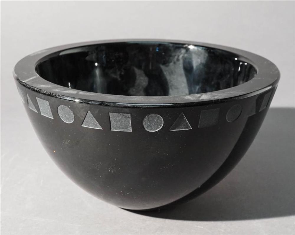 SASAKI JET GLASS BOWL, H: 4-3/4; D: