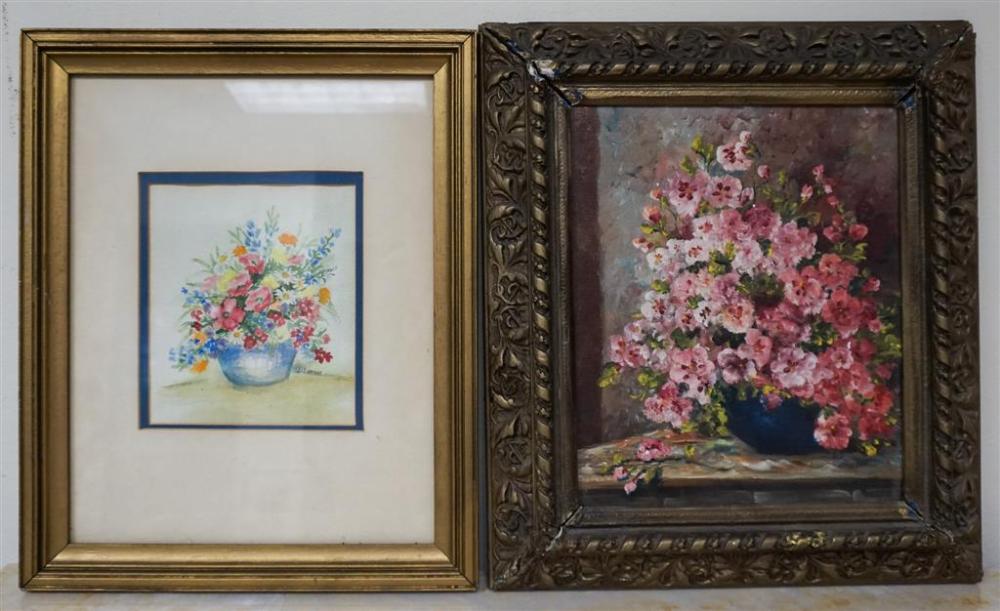 STILL LIFE OF FLOWERS, TWO OILS AND