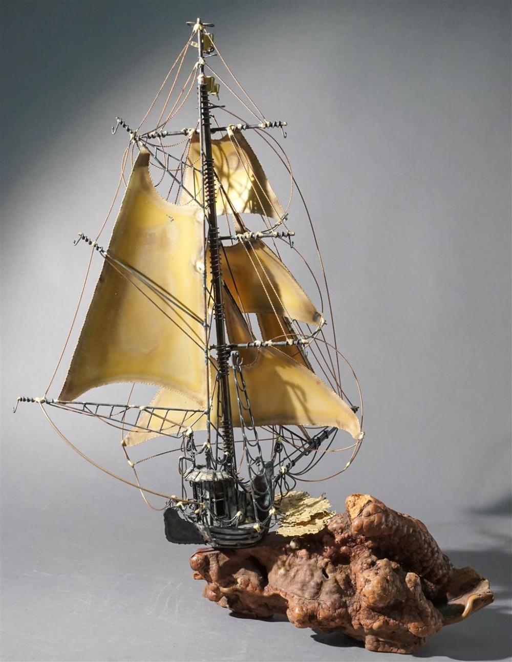 MODERNIST PATINATED METAL MASTED 329340