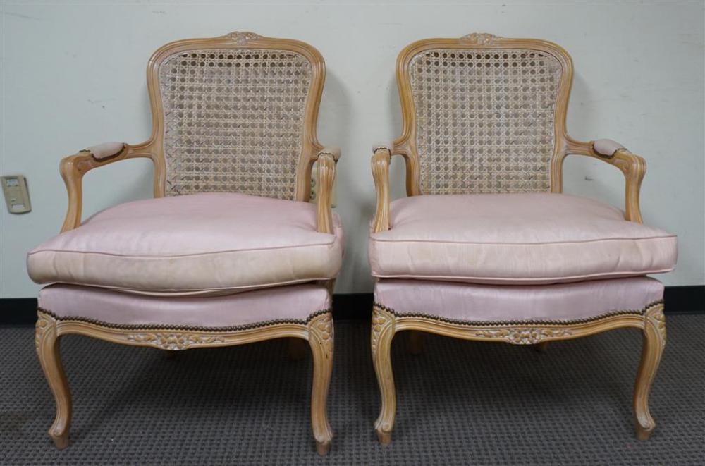 PAIR LOUIS XV STYLE PICKLED FRUITWOOD
