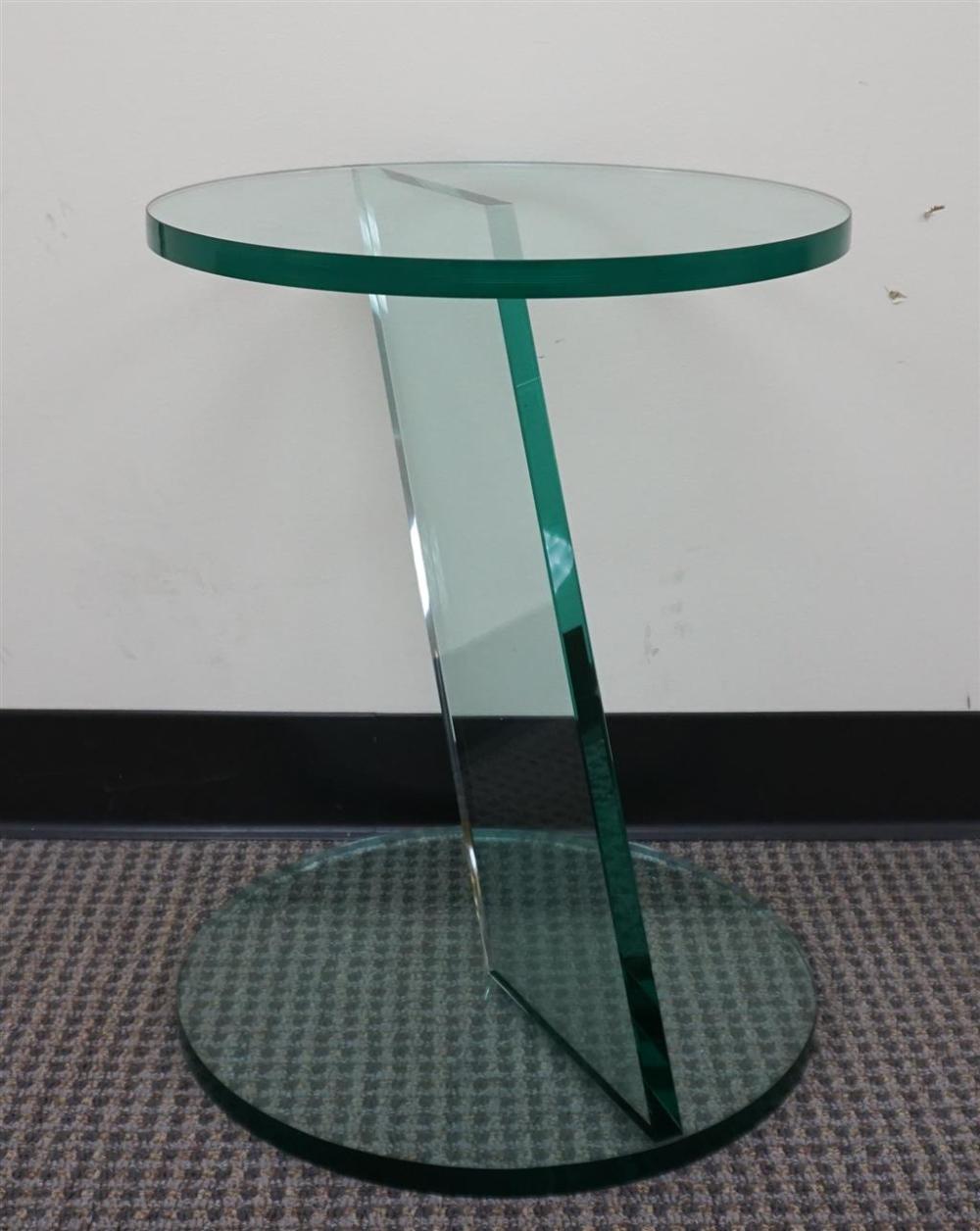 MODERN GLASS 'Z'-FORM SIDE TABLE,