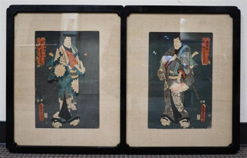 TWO JAPANESE WOODBLOCKS, FRAMED AS ONE,