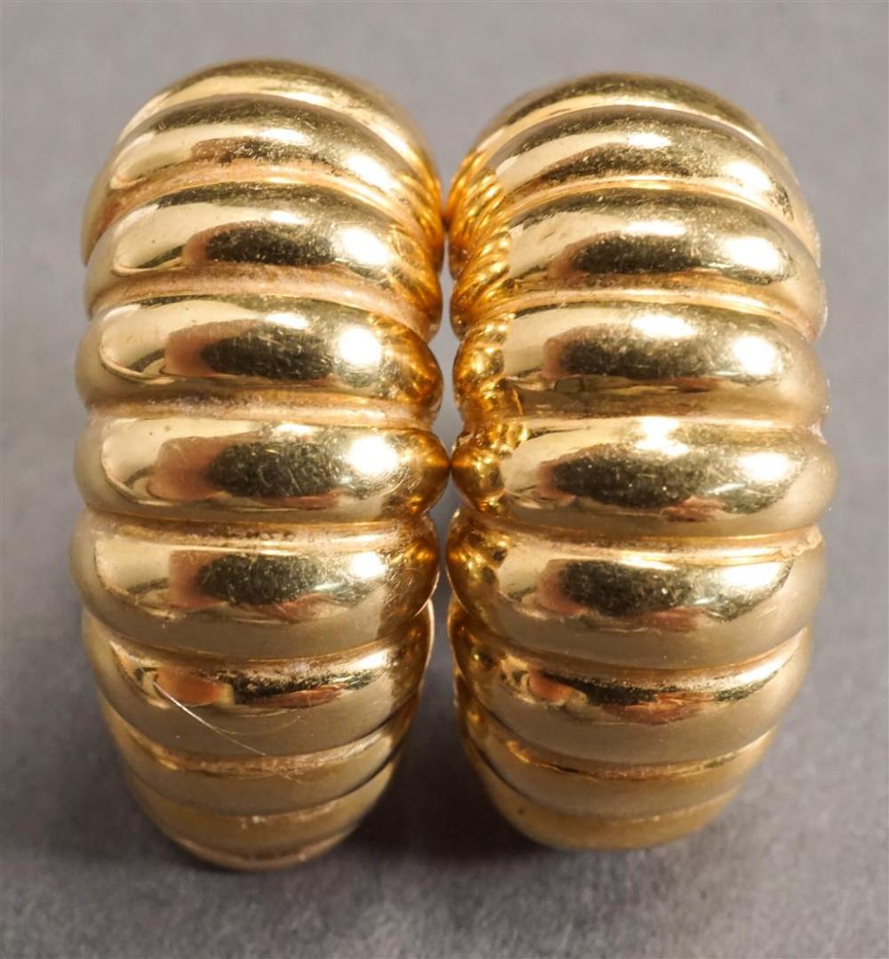 PAIR OF TESTED 18-KARAT YELLOW-GOLD