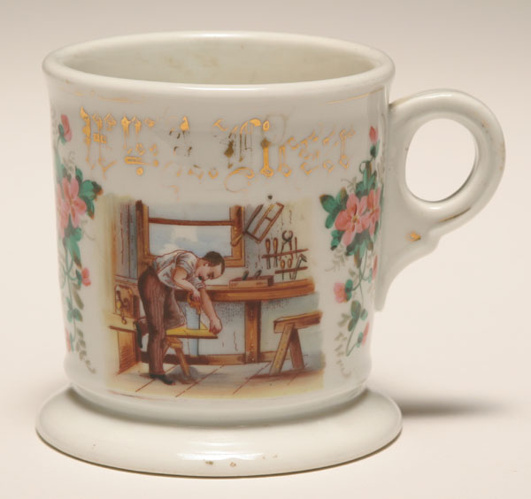 Occupational shaving mug, carpenter.