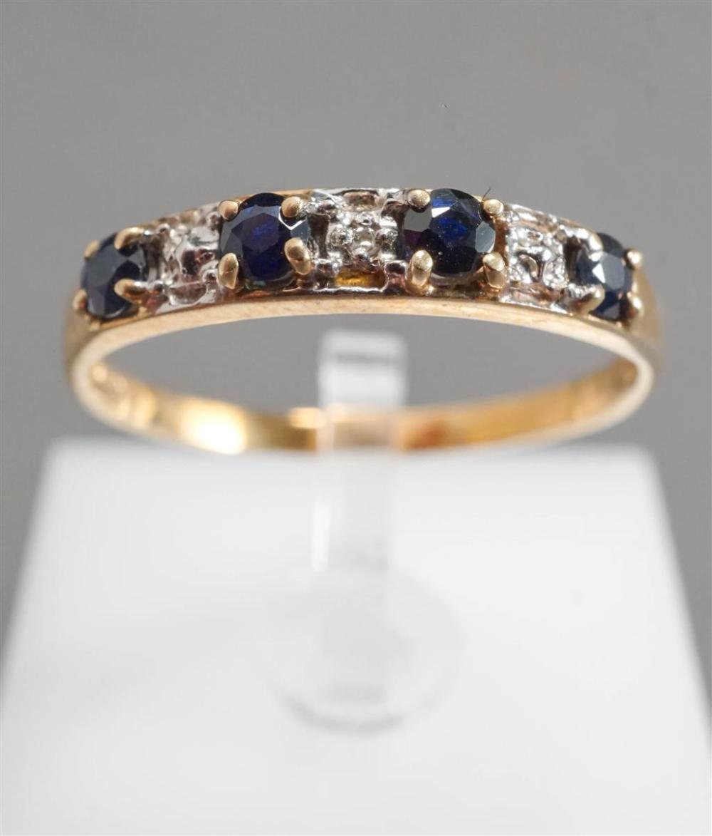 10 KARAT YELLOW GOLD AND DARK BLUE 32943d