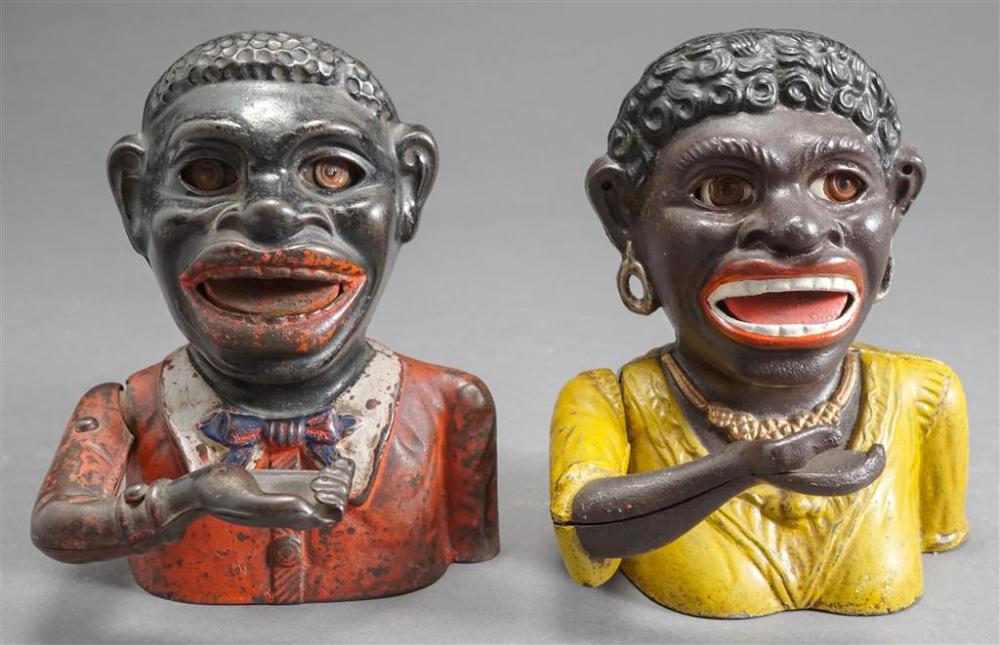 TWO BLACK AMERICAN PAINTED CAST