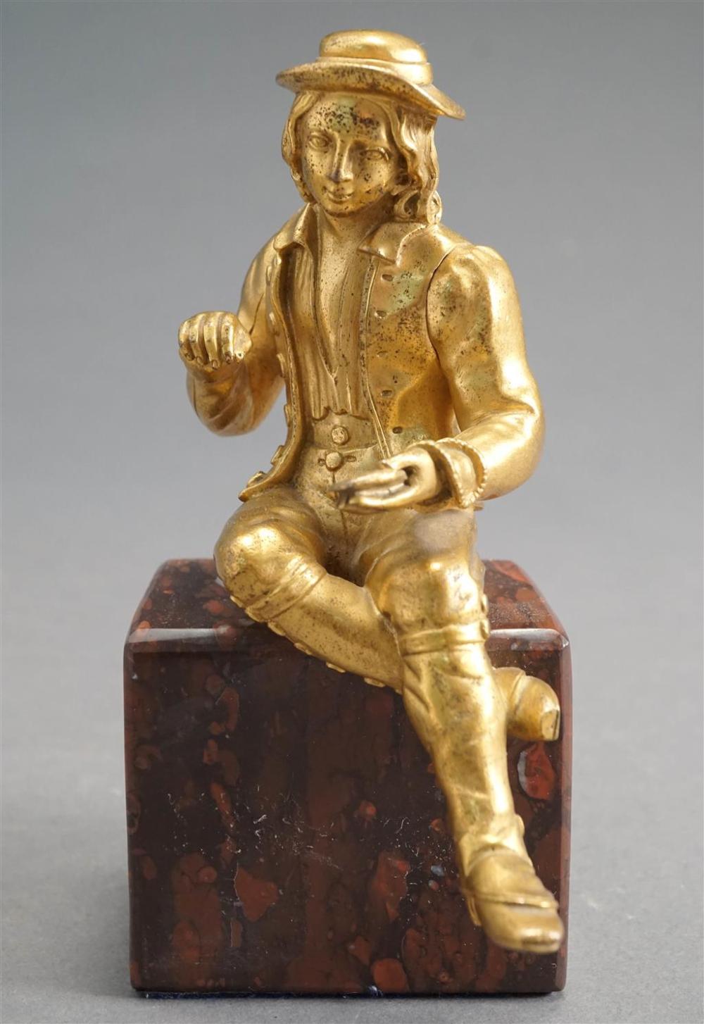 CONTINENTAL GILT BRONZE FIGURE