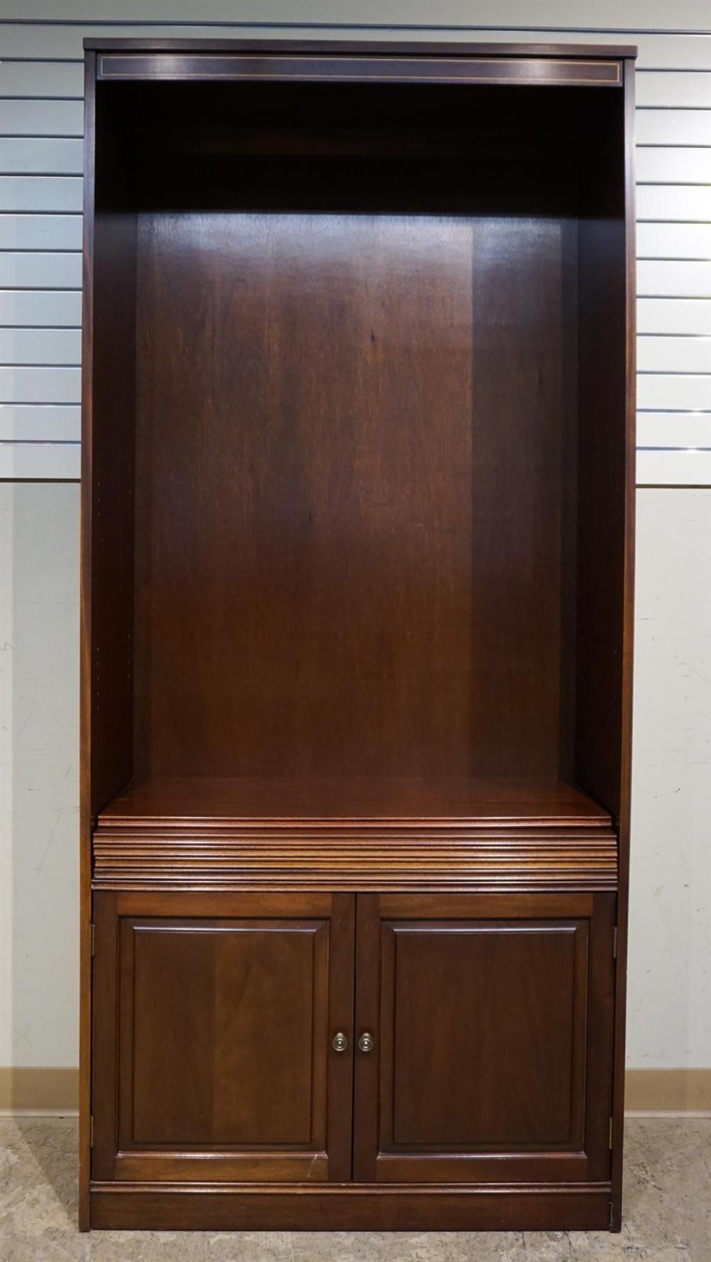 INLAID MAHOGANY BOOKSHELF, H: 78-1/2;