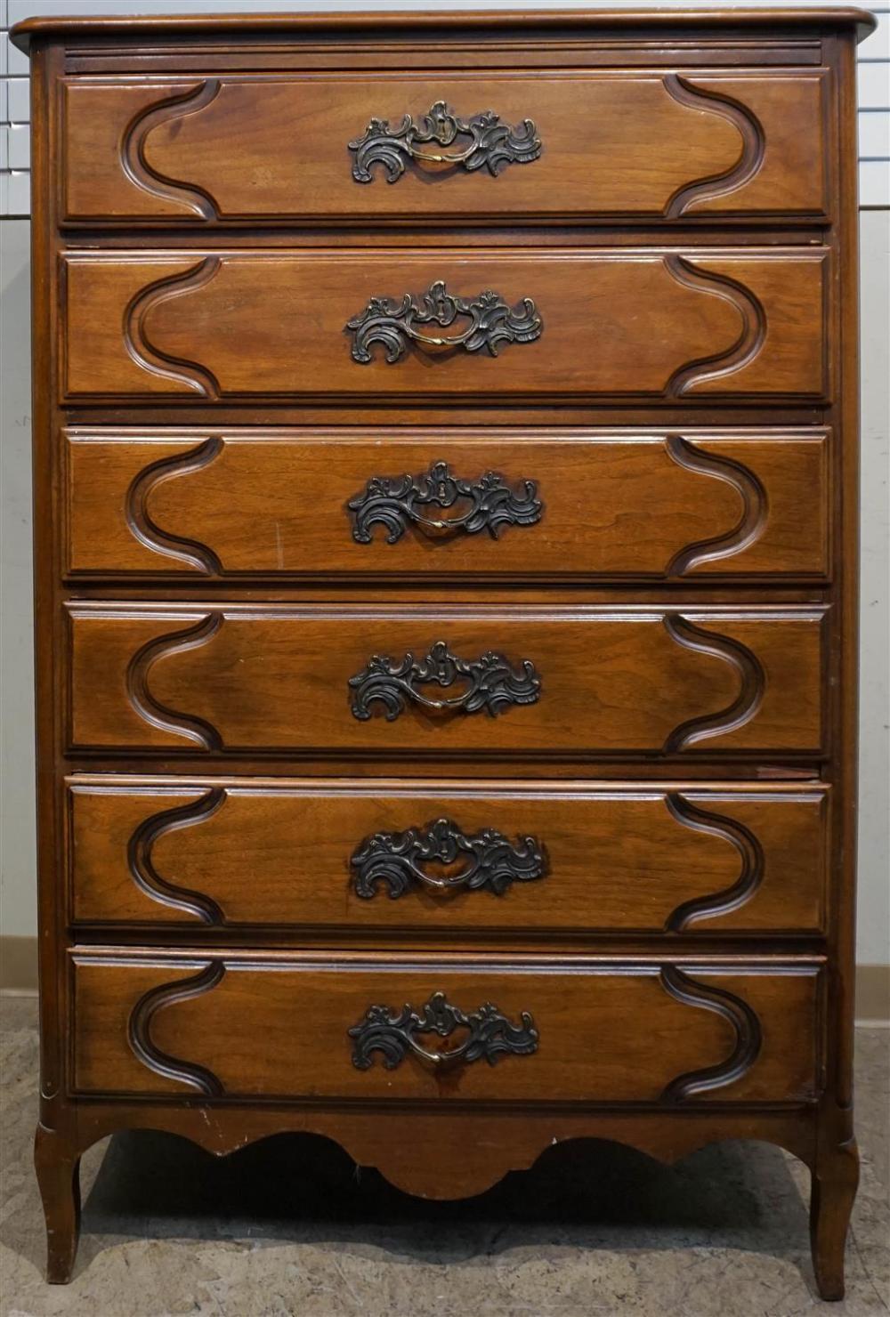 PROVINCIAL STYLE WALNUT CHEST OF