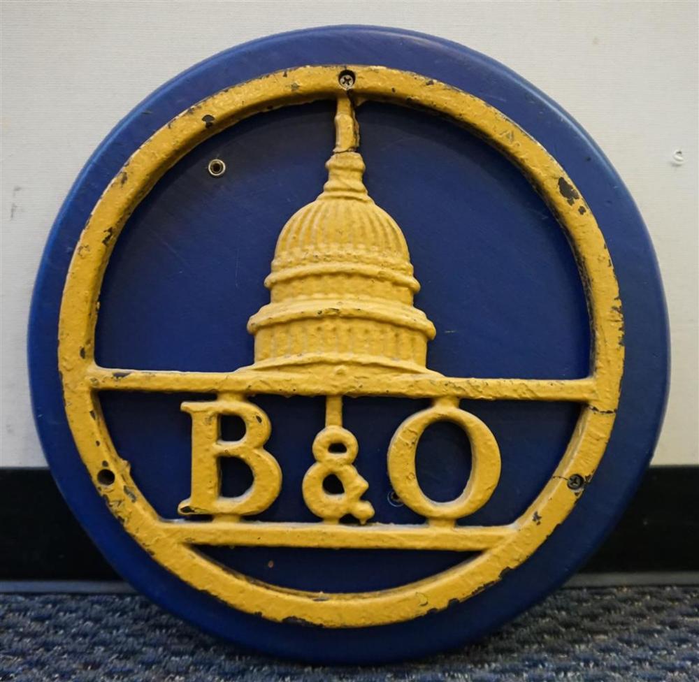 B & O RAILROAD YELLOW PAINTED CAST