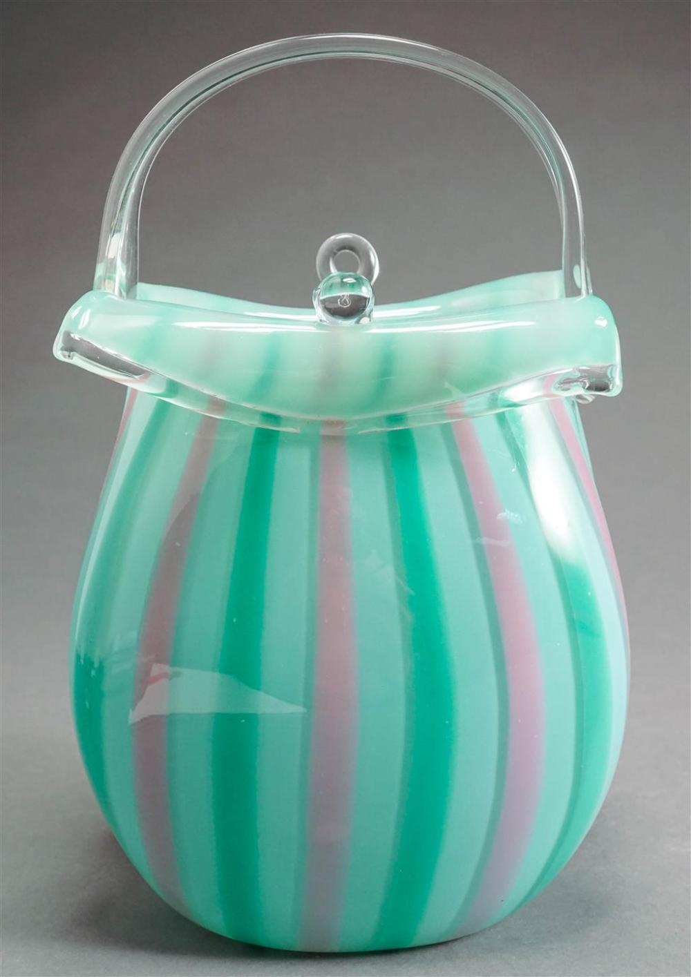 PINKWATER GLASS PURSE FORM CENTERPIECE  329590