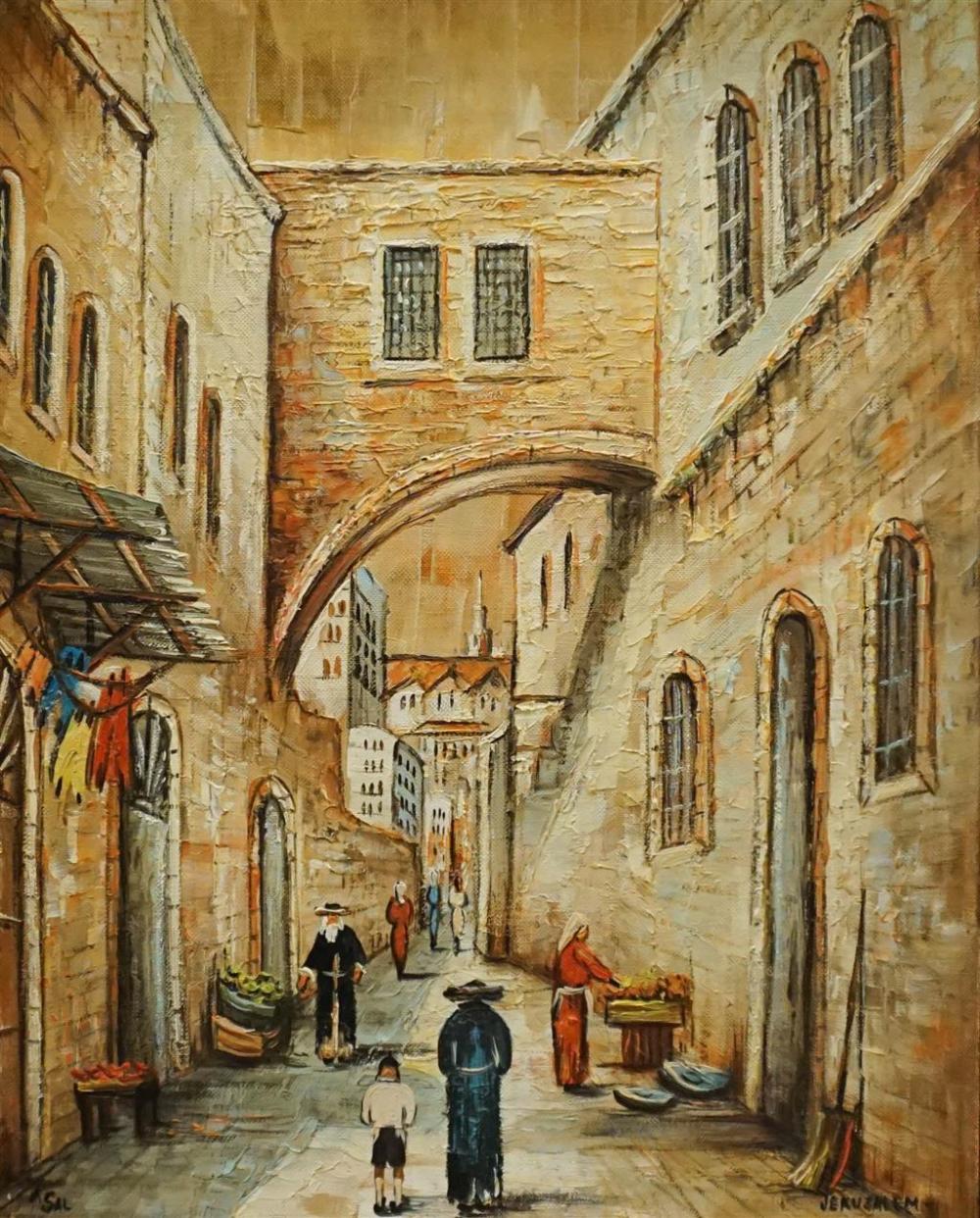 A SAL JERUSALEM OIL ON BOARD  3295a4