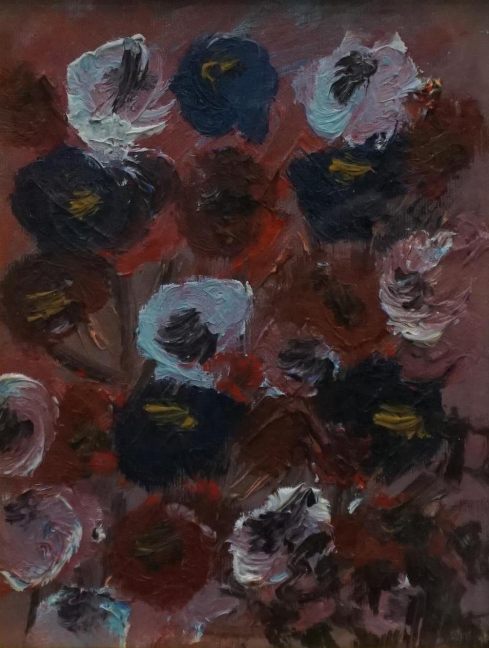 20TH CENTURY, FLOWERS, OIL ON CANVAS,