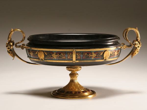 French Napoleon III champlevé tazza