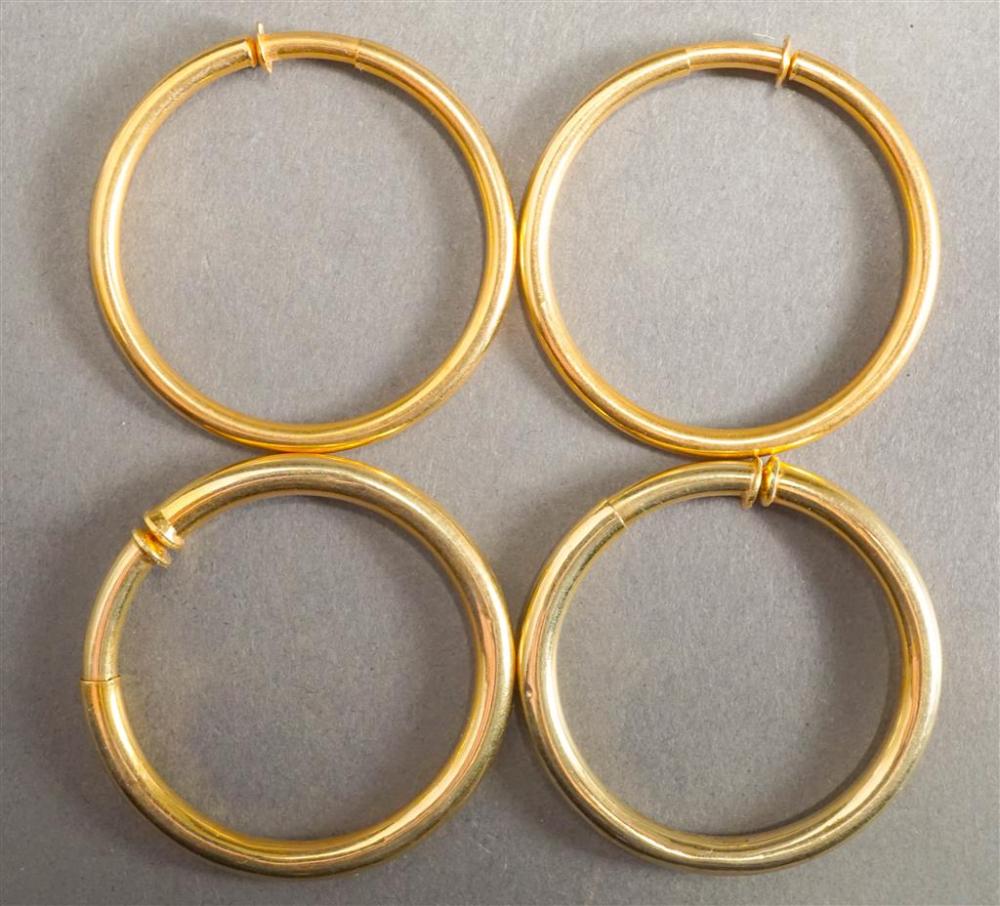 TWO PAIRS OF 14 KARAT YELLOW GOLD 32962a