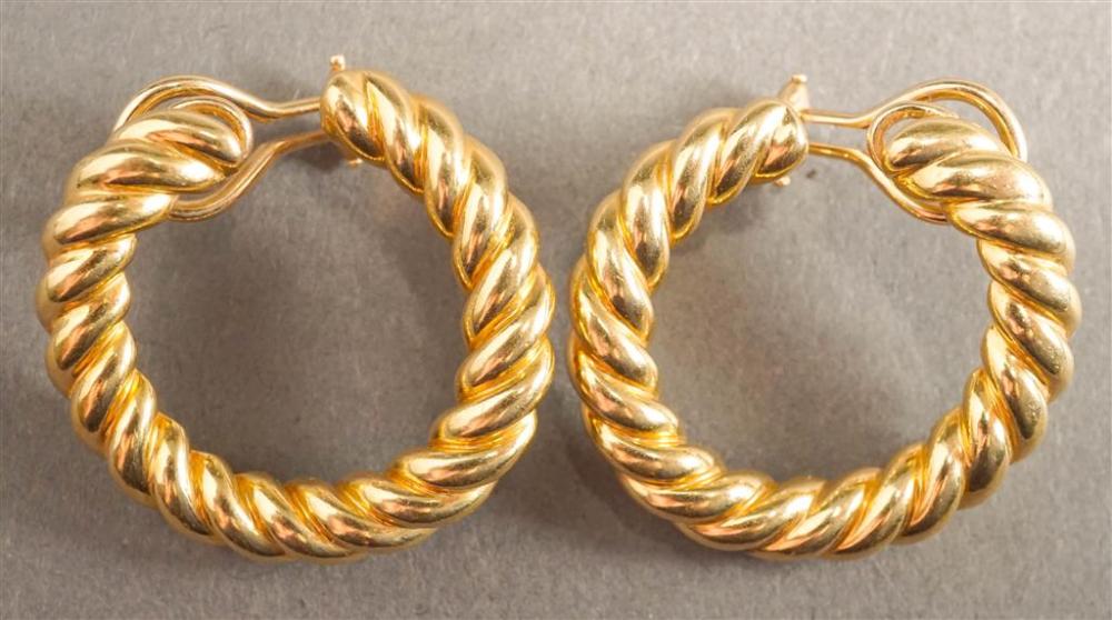 PAIR OF 14-KARAT YELLOW-GOLD HOOP