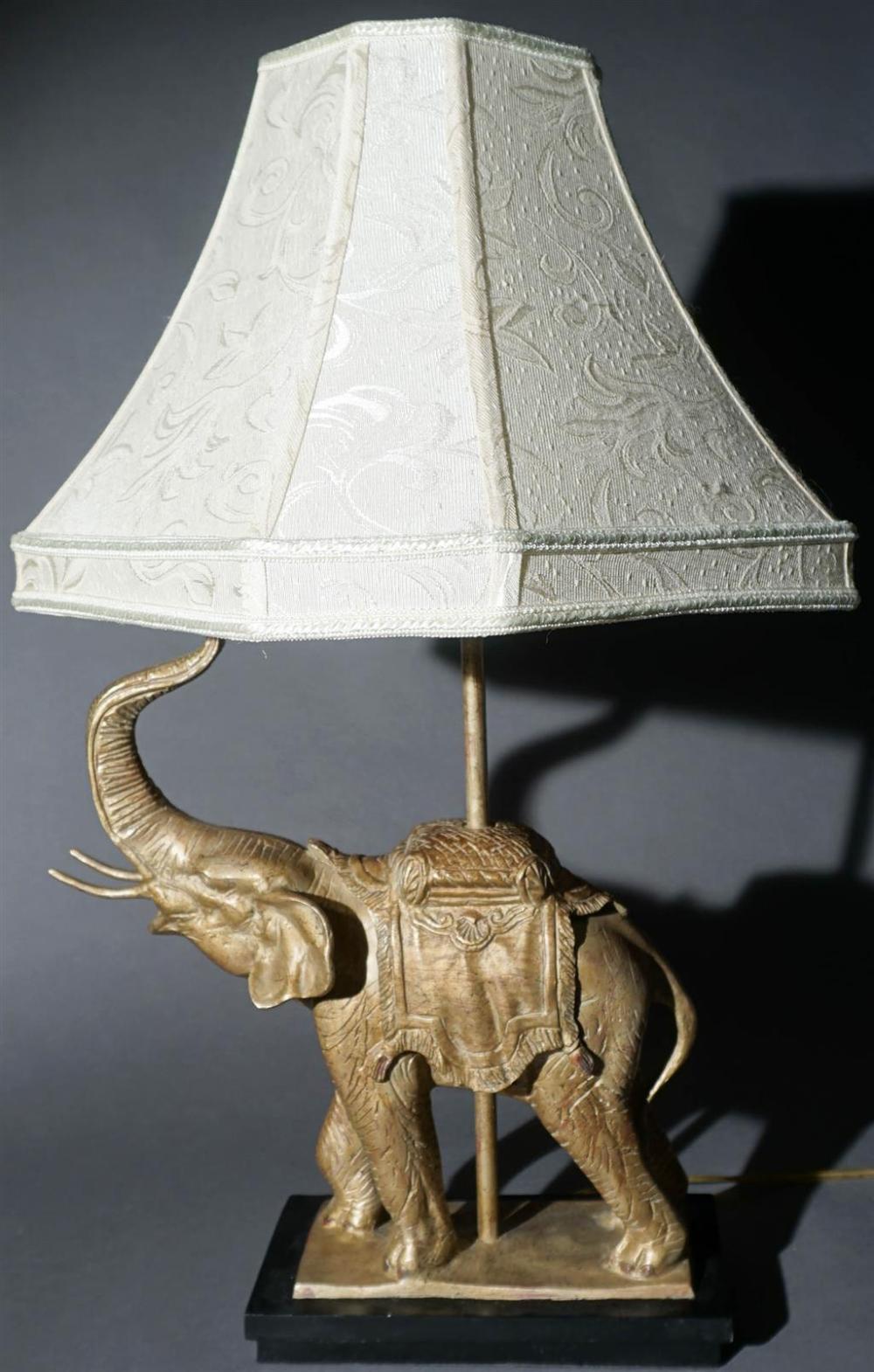 SILVER-GOLD PAINTED ELEPHANT TABLE