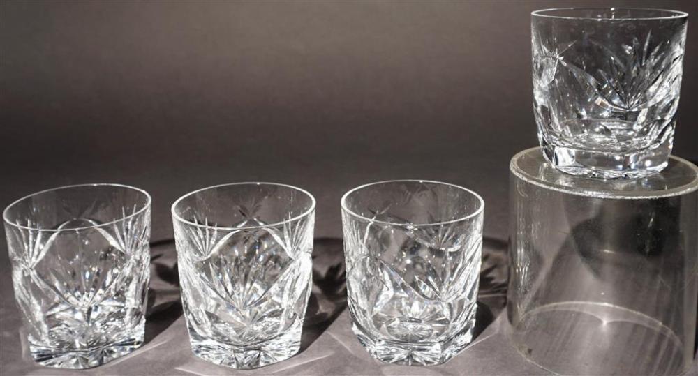 FOUR WATERFORD CRYSTAL HEXAGONAL 3296bf