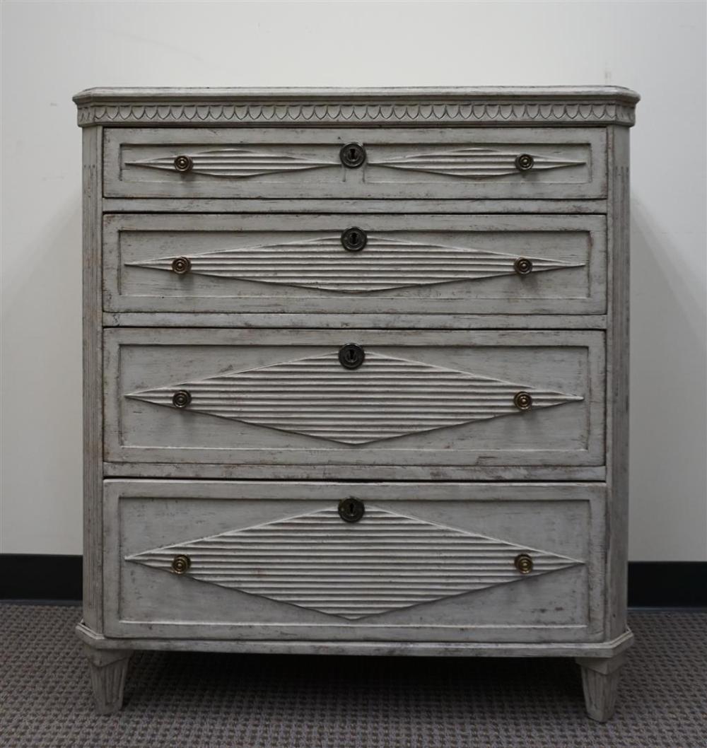 SWEDISH GRAY PAINTED PINE FOUR DRAWER 3296e4