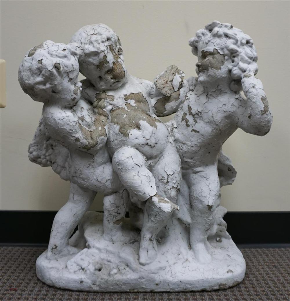 WHITE PAINTED CAST CEMENT FIGURAL
