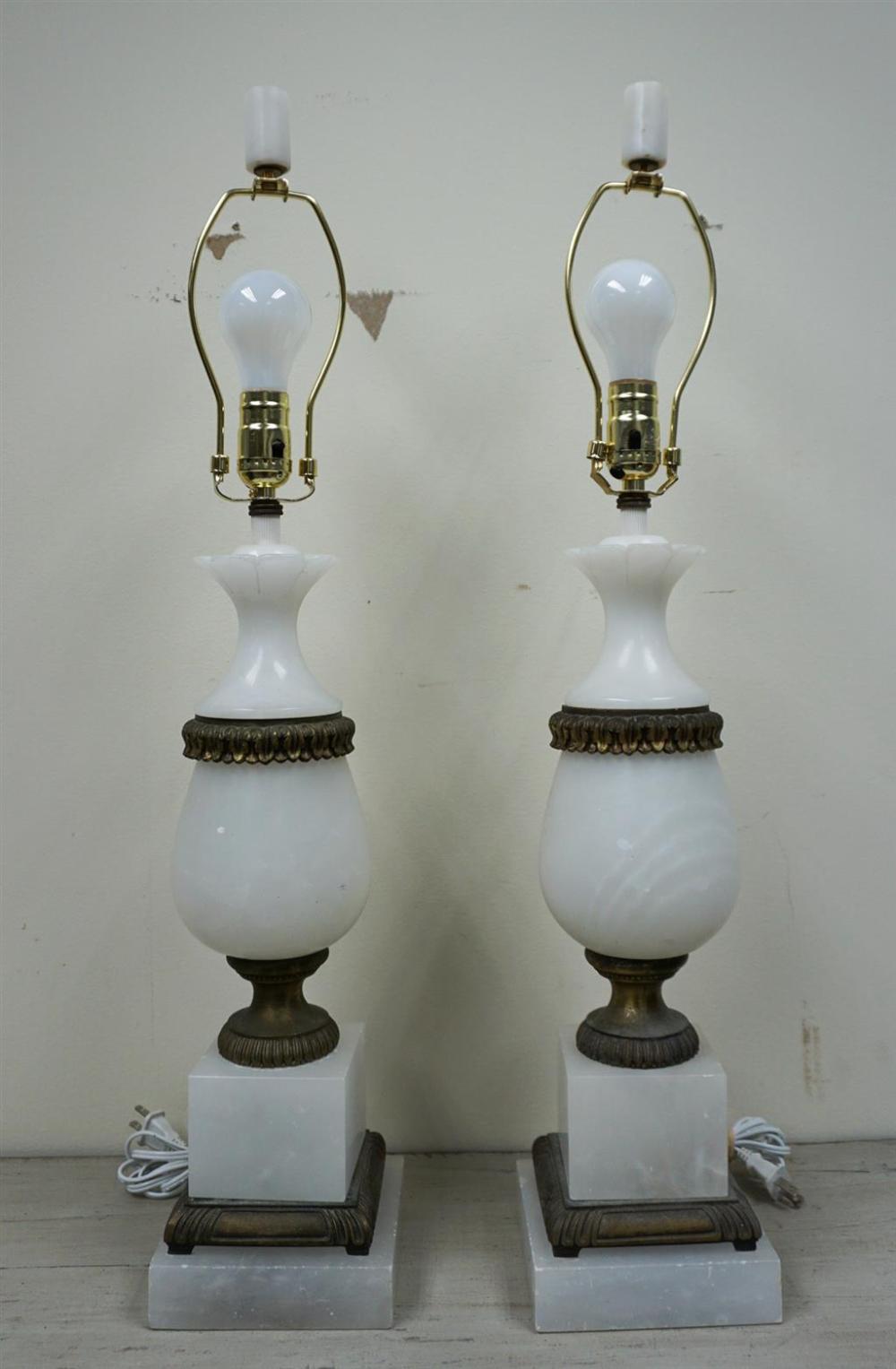 PAIR ALABASTER URN FORM TABLE LAMPS  3296fe