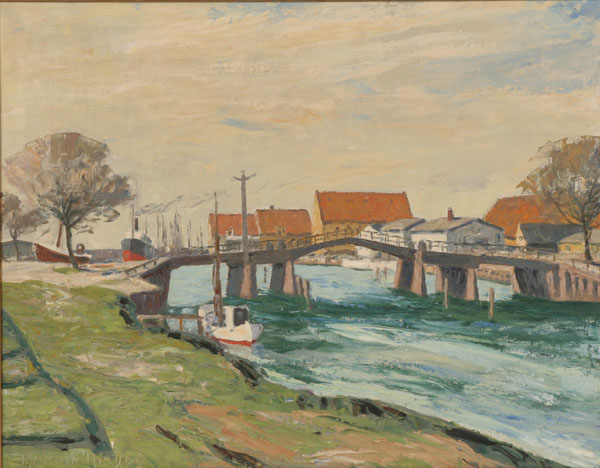 Arthur Nielsen (Danish, 1883-1946) harbour
