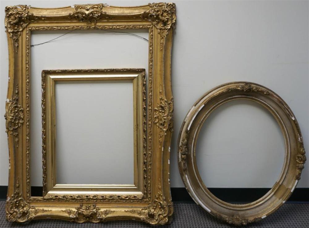 THREE ANTIQUE GILT FRAMES (TWO