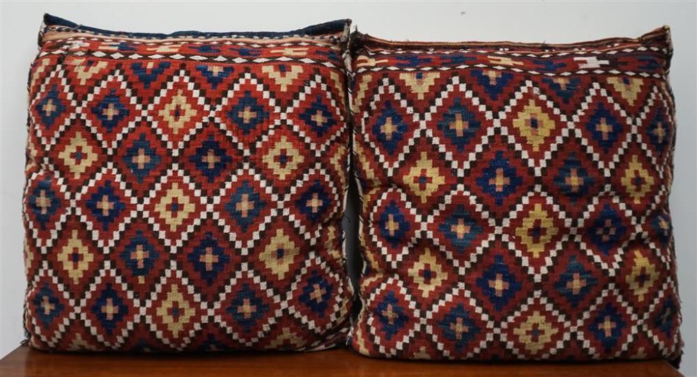 PAIR KILIM UPHOLSTERED PILLOWS,